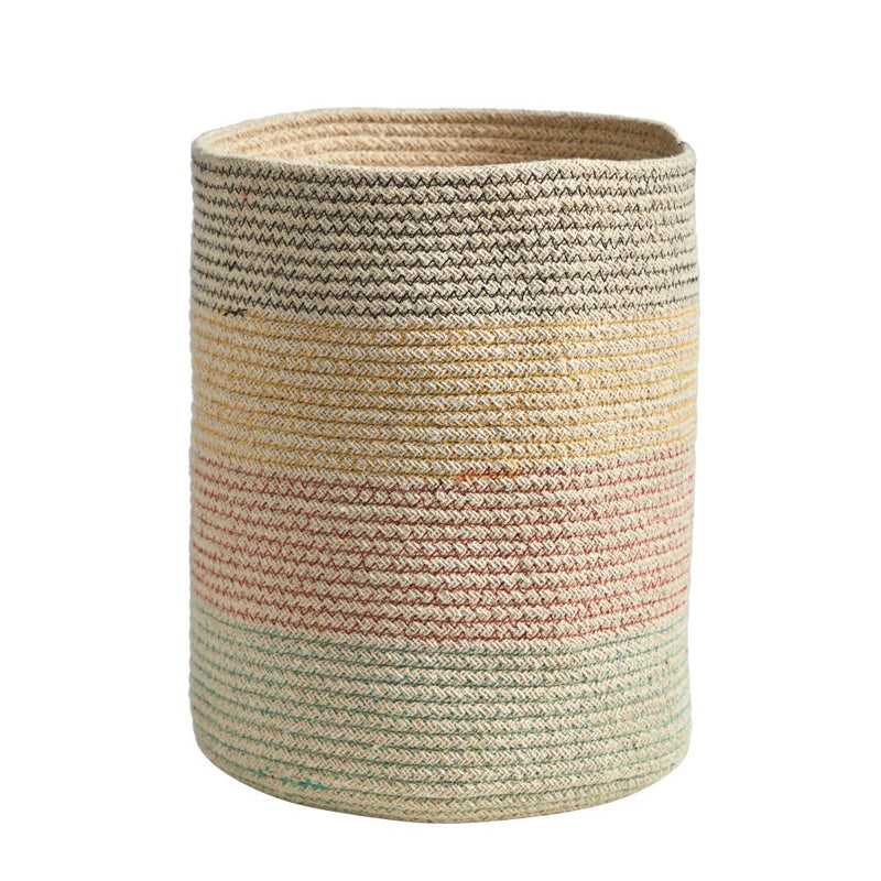 12” Handmade Natural Cotton Multicolored Woven Planter Default Title