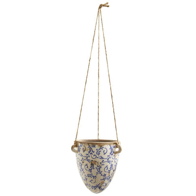 2’ Tuscan Hanging Ceramic Scroll Planter Default Title