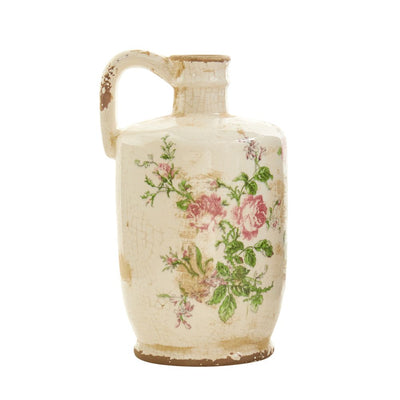 10” Tuscan Ceramic Floral Print Pitcher Default Title