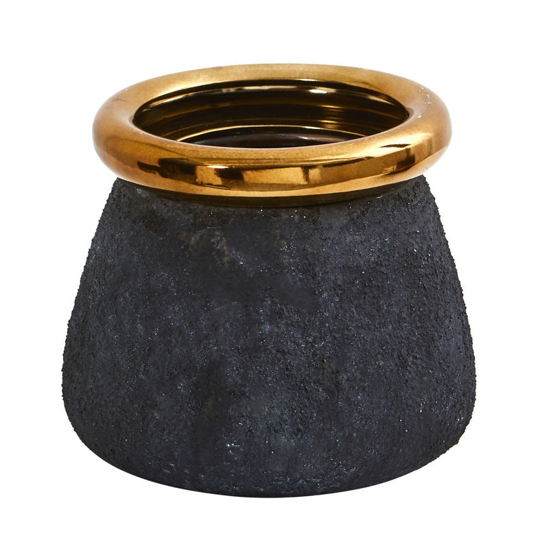 10” Stone Planter with Bronze Rim Default Title