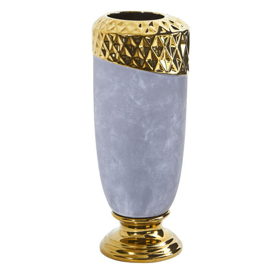 11.5” Regal Stone Vase with Gold Accents Default Title