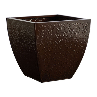 14” Embossed Metal Scroll Planter Default Title