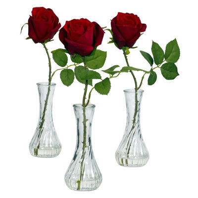 Rose w/Bud Vase (Set of 3) Default Title