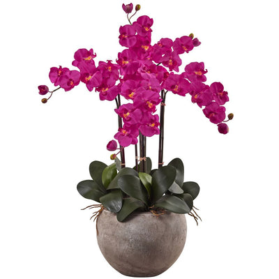 Phalaenopsis Orchid Arrangement with Sand Colored Bowl Default Title