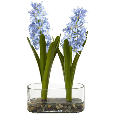 14” Double Hyacinth in Vase Artificial Arrangement Default Title