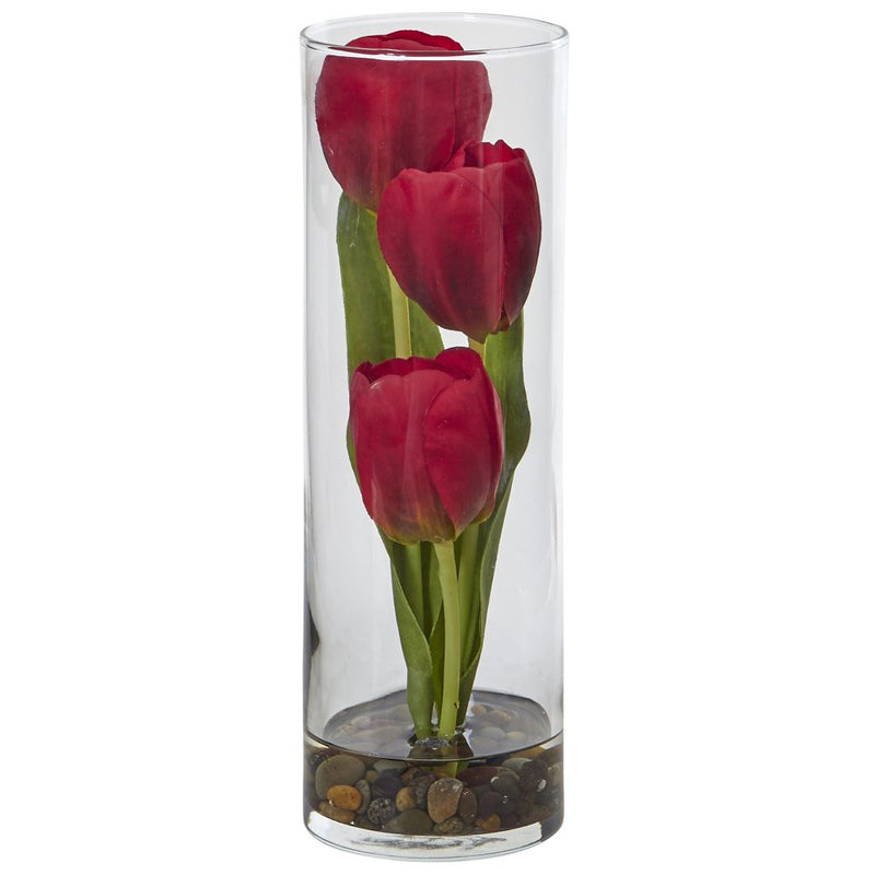 Tulips in Cylinder Glass Default Title