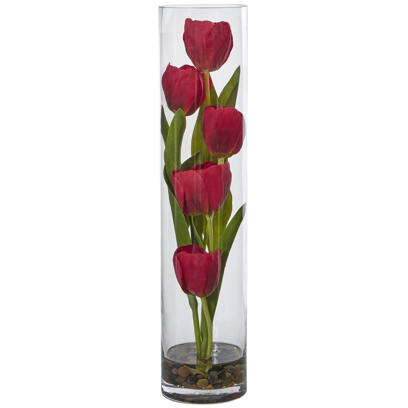 Tulips in Cylinder Glass Default Title