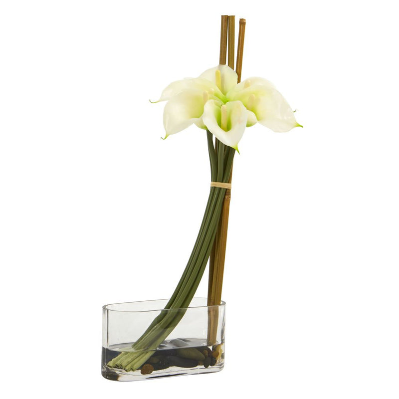 18" Calla Lily with Bamboo Artificial Arrangement Default Title