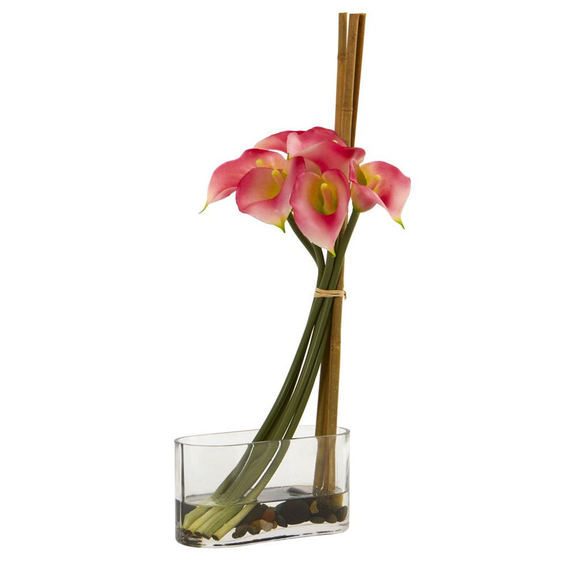 18" Calla Lily with Bamboo Artificial Arrangement Default Title