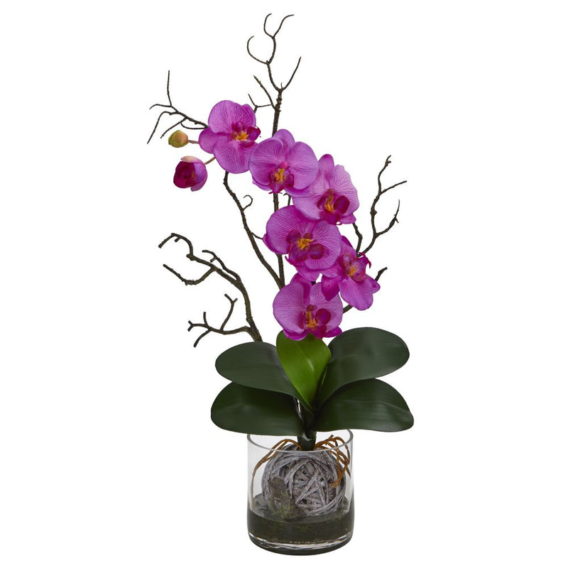 Phalaenopsis Orchid Artificial Arrangement in Vase Default Title