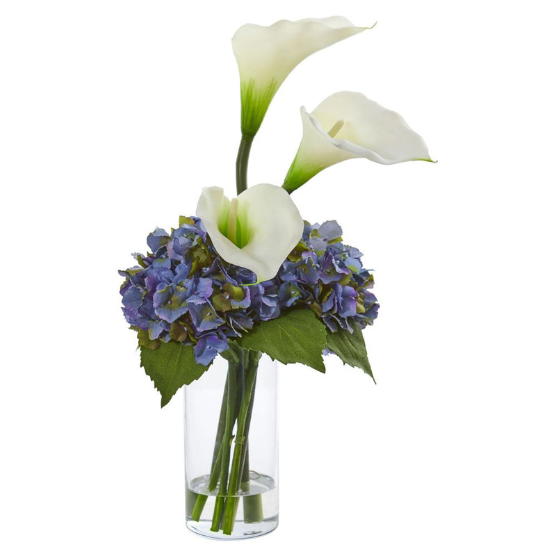 Calla Lily and Hydrangea Artificial Arrangement Default Title