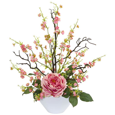 Rose & Cherry Blossom Artificial Arrangement Default Title