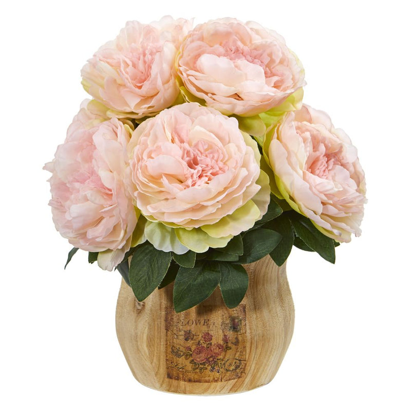 Peony Artificial Arrangement in Decorative Planter Default Title