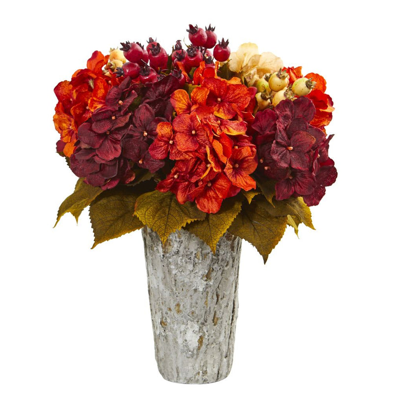 Autumn Hydrangea Berry Artificial Arrangement in Weather Planter Default Title