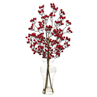 Berry Artificial Arrangement in Glass Vase Default Title