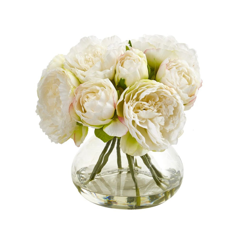 Peony Artificial Arrangement in Vase Default Title