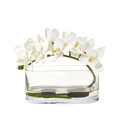 Phalaenopsis Orchid Artificial Arrangement in Glass Vase Default Title