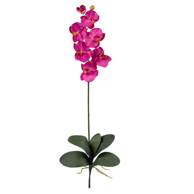 Phalaenopsis Silk Orchid Flower w/Leaves (6 Stems) Default Title