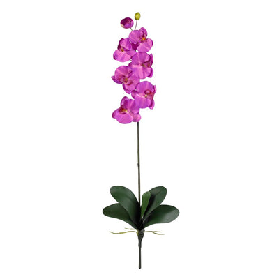 Phalaenopsis Silk Orchid Flower w/Leaves (6 Stems) Default Title