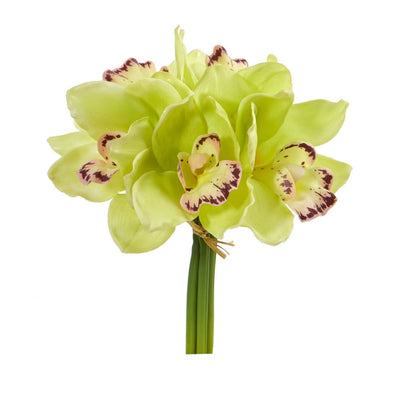 9” Cymbidium Orchid Artificial Flower Bundle (Set of 6) Default Title