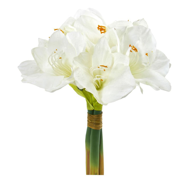 14” Amaryllis Bouquet Artificial Flower (Set of 3 Default Title