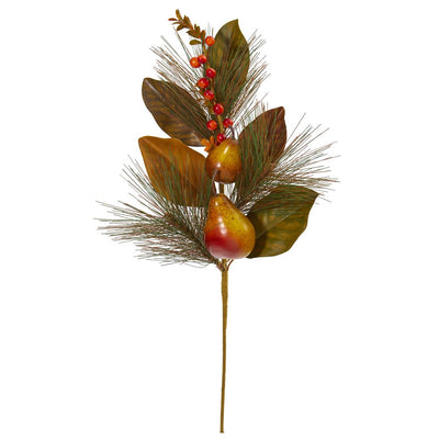 24” Pear, Pine and Magnolia Leaf Artificial Flower (Set of 6) Default Title