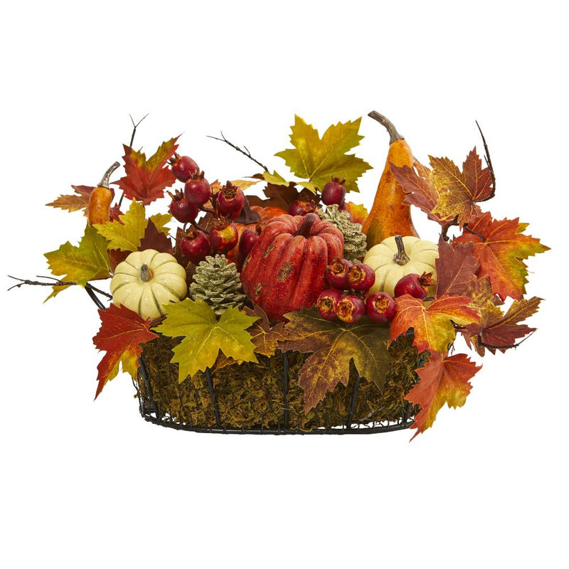 Pumpkin, Gourd, Berry and Maple Leaf Artificial Arrangement Default Title