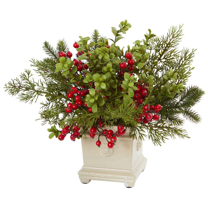 Holiday Berry and Pine Artificial Arrangement Default Title