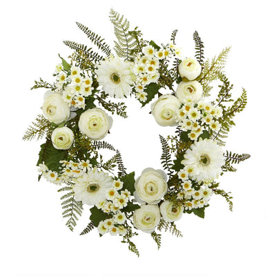 24” Mixed Daisy’s and Ranunculus Wreath Default Title