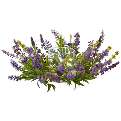 Lavender Artificial Arrangement Candelabrum Default Title