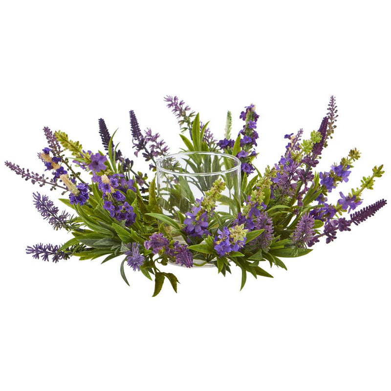 Lavender Artificial Arrangement Candelabrum Default Title