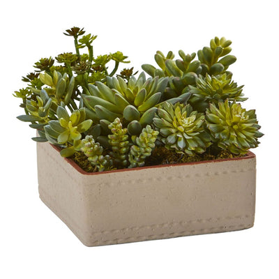 7” Mixed Succulent Artificial Plant with Decorative Planter Default Title