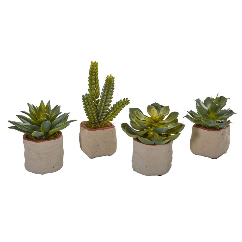 Mixed Succulent Artificial Plant (Set of 4) Default Title