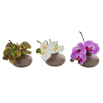 7" Phalaenopsis Orchid Artificial Arrangement (Set of 3) Default Title