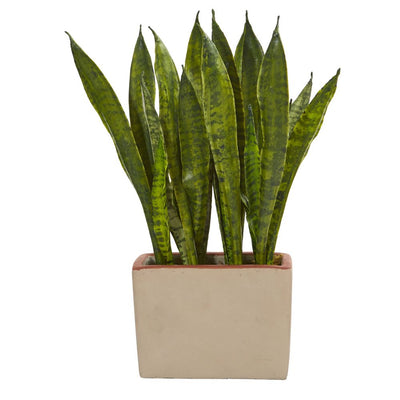 Sansevieria Artificial Plant in Ceramic Planter Default Title