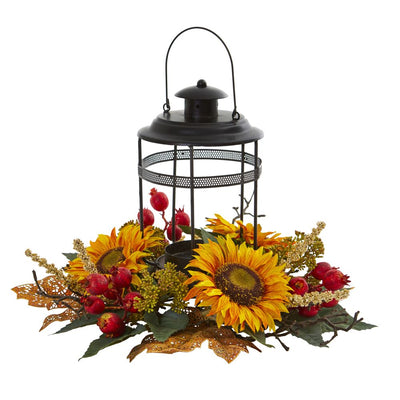 Sunflower Berry Artificial Arrangement Candelabrum Default Title