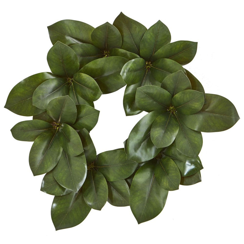 22” Magnolia Leaf Artificial Wreath Default Title