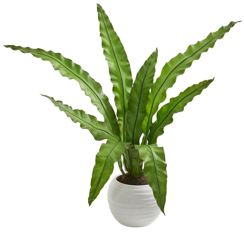 31” Birds nest Artificial Plant in White Planter Default Title