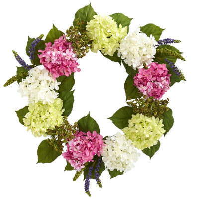 23” Hydrangea Artificial Wreath Default Title