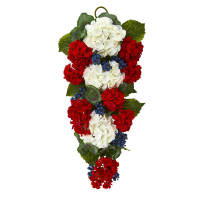 26” Geranium and Blue Berry Artificial Teardrop Default Title