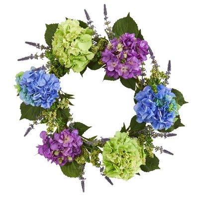 22” Hydrangea Artificial Wreath Default Title