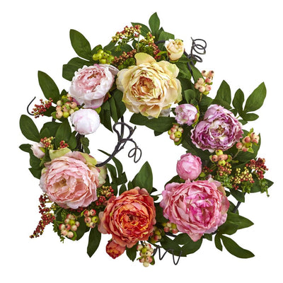 20'' Mixed Peony & Berry Wreath Default Title