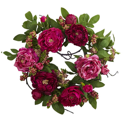 20'' Peony & Berry Wreath Default Title