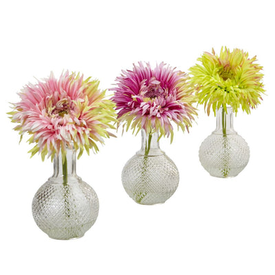 Daisy with Glass Vase (Set of 3) Default Title