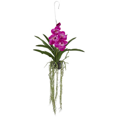 41" Vanda Orchid Hanging Basket Artificial Plant Default Title