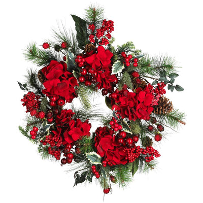 22" Hydrangea Holiday Wreath Default Title