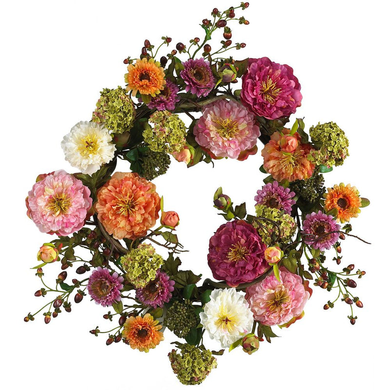 24" Mixed Peony Wreath Default Title