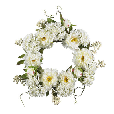 20" Peony Hydrangea Wreath Default Title