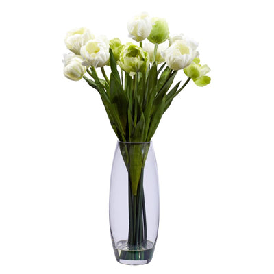 Tulip with Vase Silk Flower Arrangement Default Title