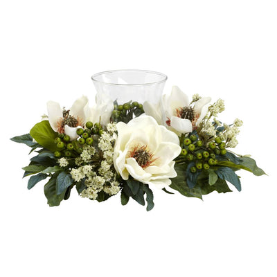 Magnolia Candelabrum Silk Flower Arrangement Default Title